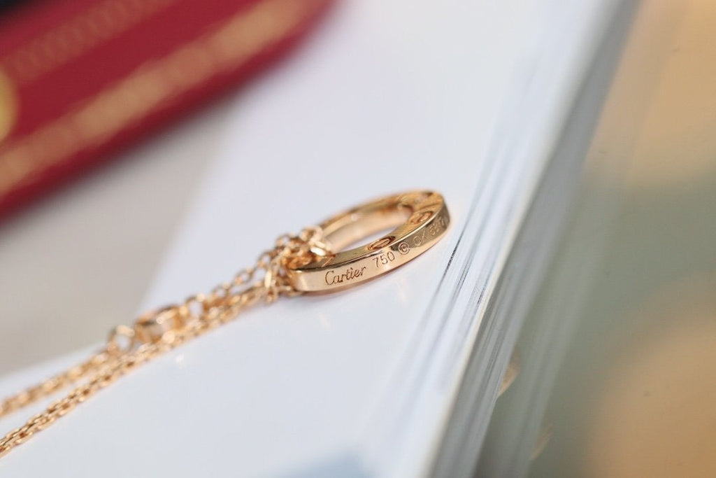 [Marin]COLLIER LOVE AJUSTABLE OR ROSE 2 DIAMANTS