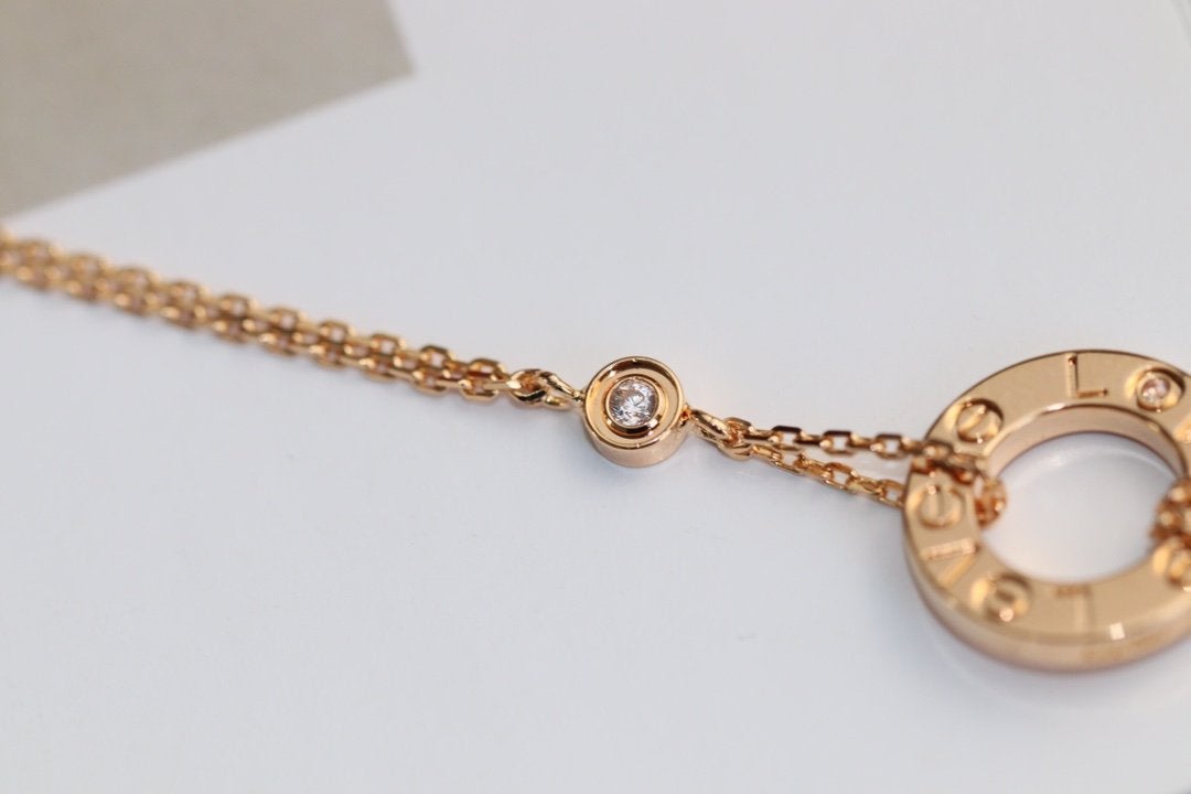 [Marin-Jewelry]LOVE NECKLACE ADJUSTABLE Marin-Jewelry GOLD 2 DIAMOND