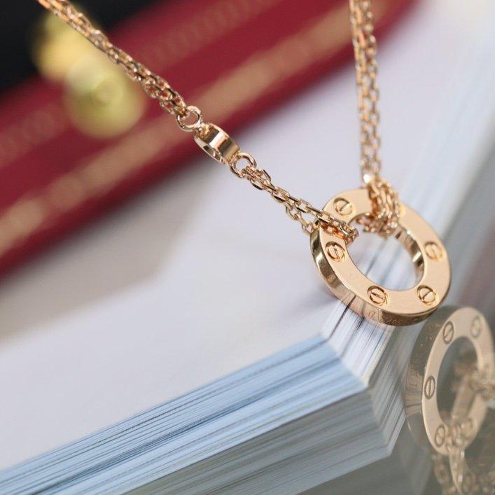 [Marin]COLLIER LOVE AJUSTABLE OR ROSE 2 DIAMANTS