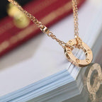 [Marin]COLLIER LOVE AJUSTABLE OR ROSE 2 DIAMANTS