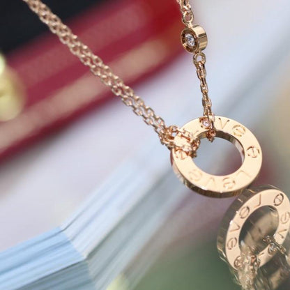 [Marin-Jewelry]LOVE NECKLACE ADJUSTABLE Marin-Jewelry GOLD 2 DIAMOND