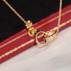 [Marin]LOVE NECKLACE PINK GOLD AND SILVER