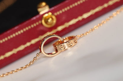 [Marin-Jewelry]LOVE NECKLACE PINK GOLD AND SILVER