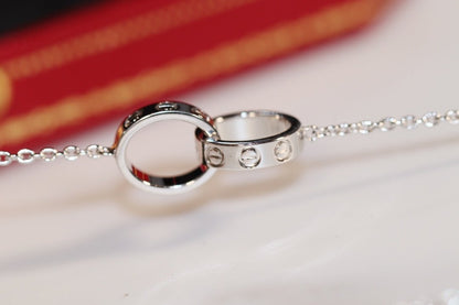 [Marin-Jewelry]LOVE NECKLACE PINK GOLD AND SILVER
