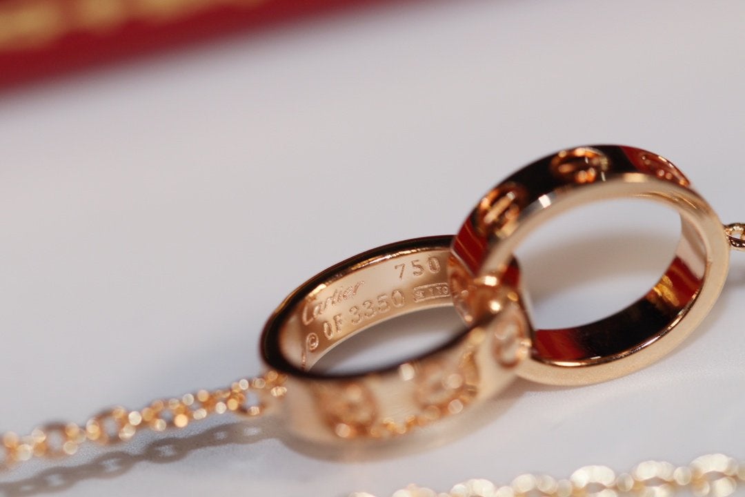 [Marin]LOVE NECKLACE PINK GOLD AND SILVER