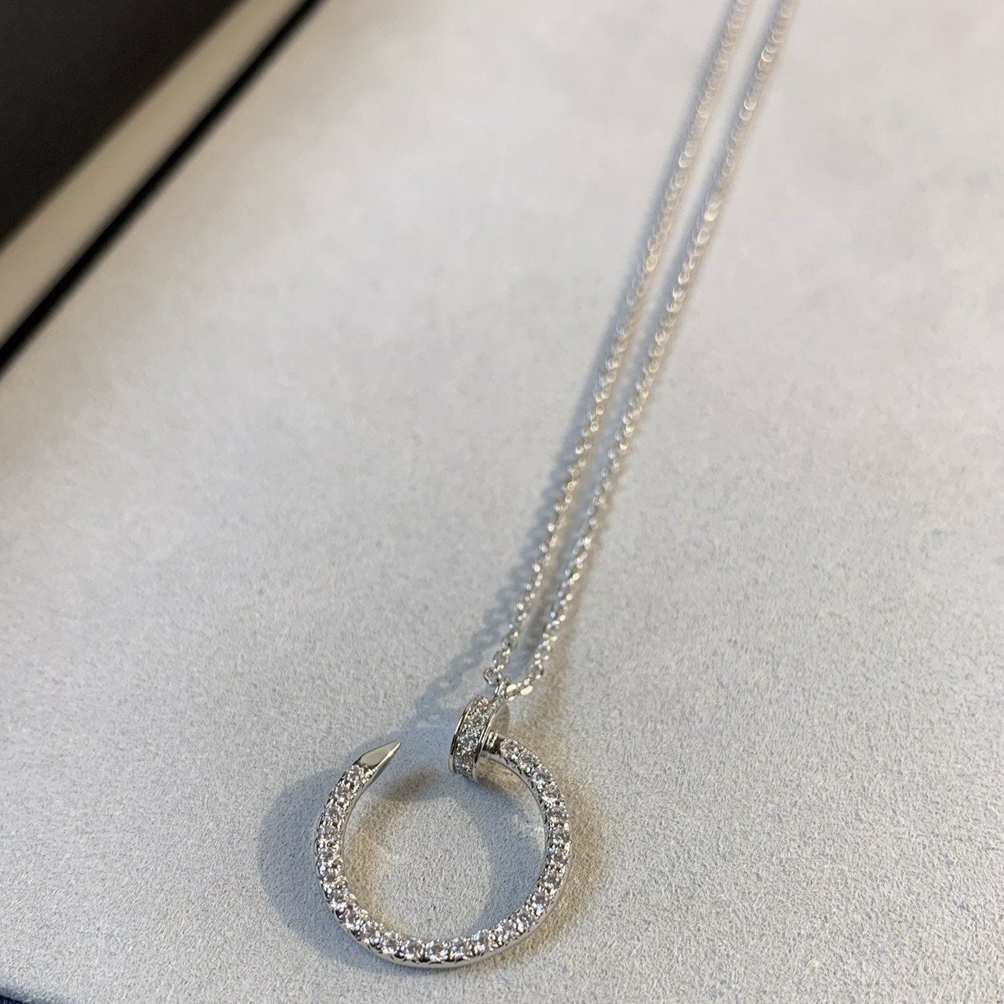 [Marin-Jewelry]JUSTE NECKLACE SILVER DIAMONDS