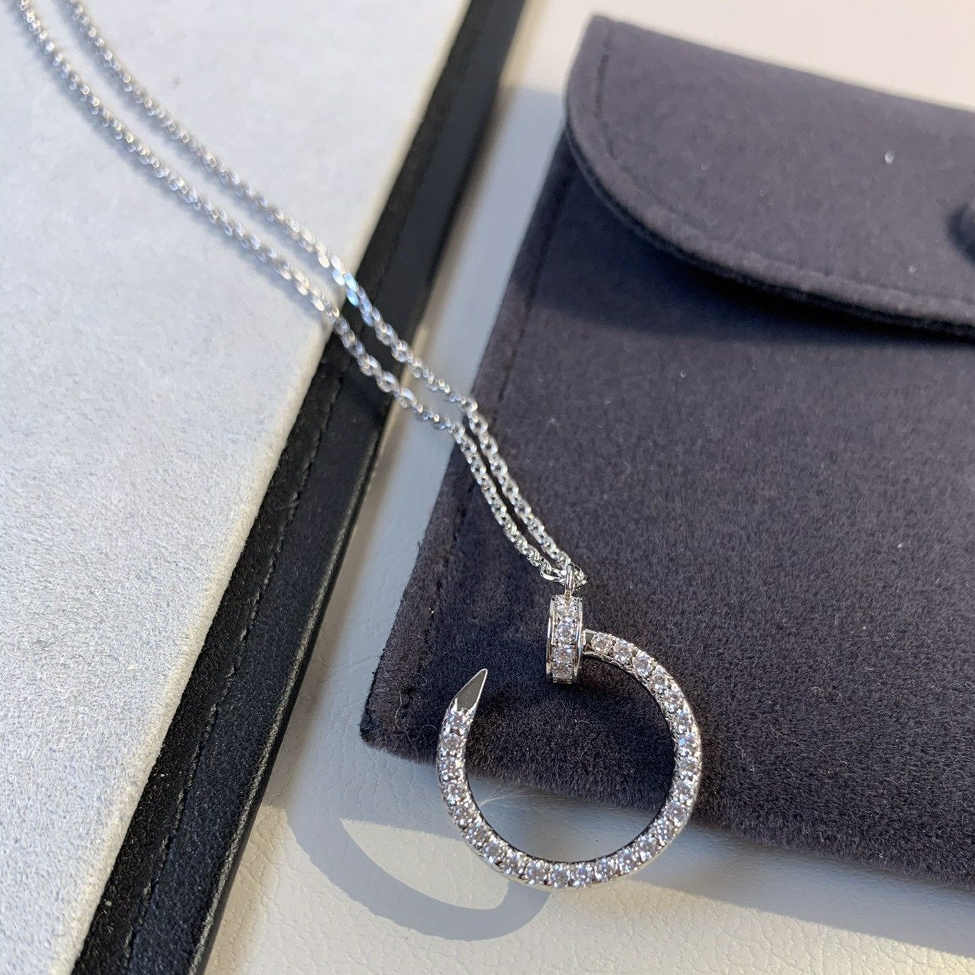 [Marin-Jewelry]JUSTE NECKLACE SILVER DIAMONDS