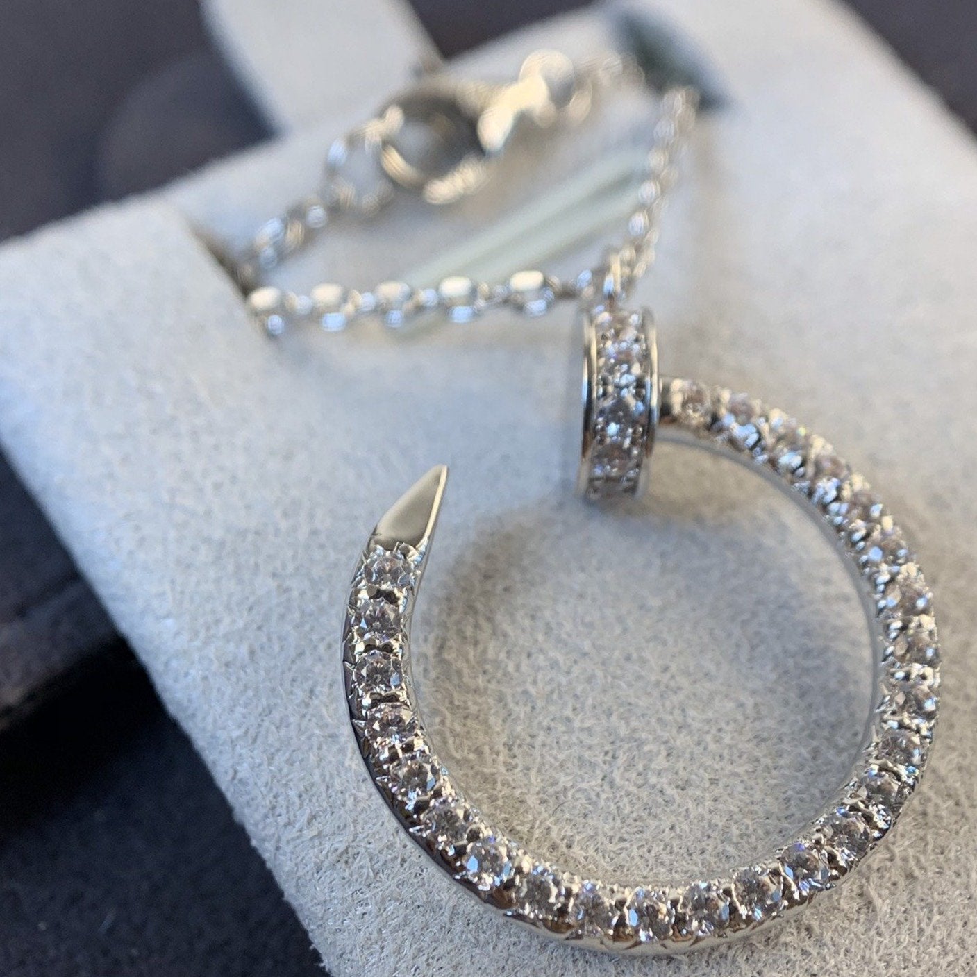 [Marin]JUSTE NECKLACE SILVER DIAMONDS
