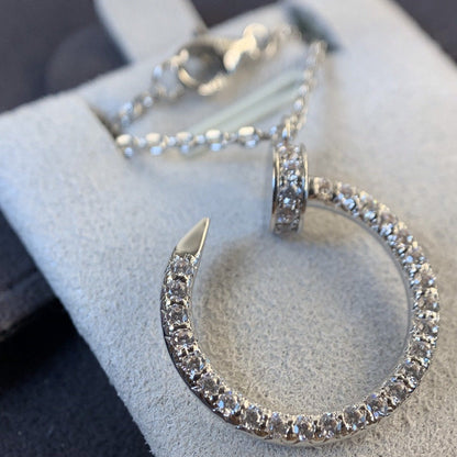 [Marin-Jewelry]JUSTE NECKLACE SILVER DIAMONDS