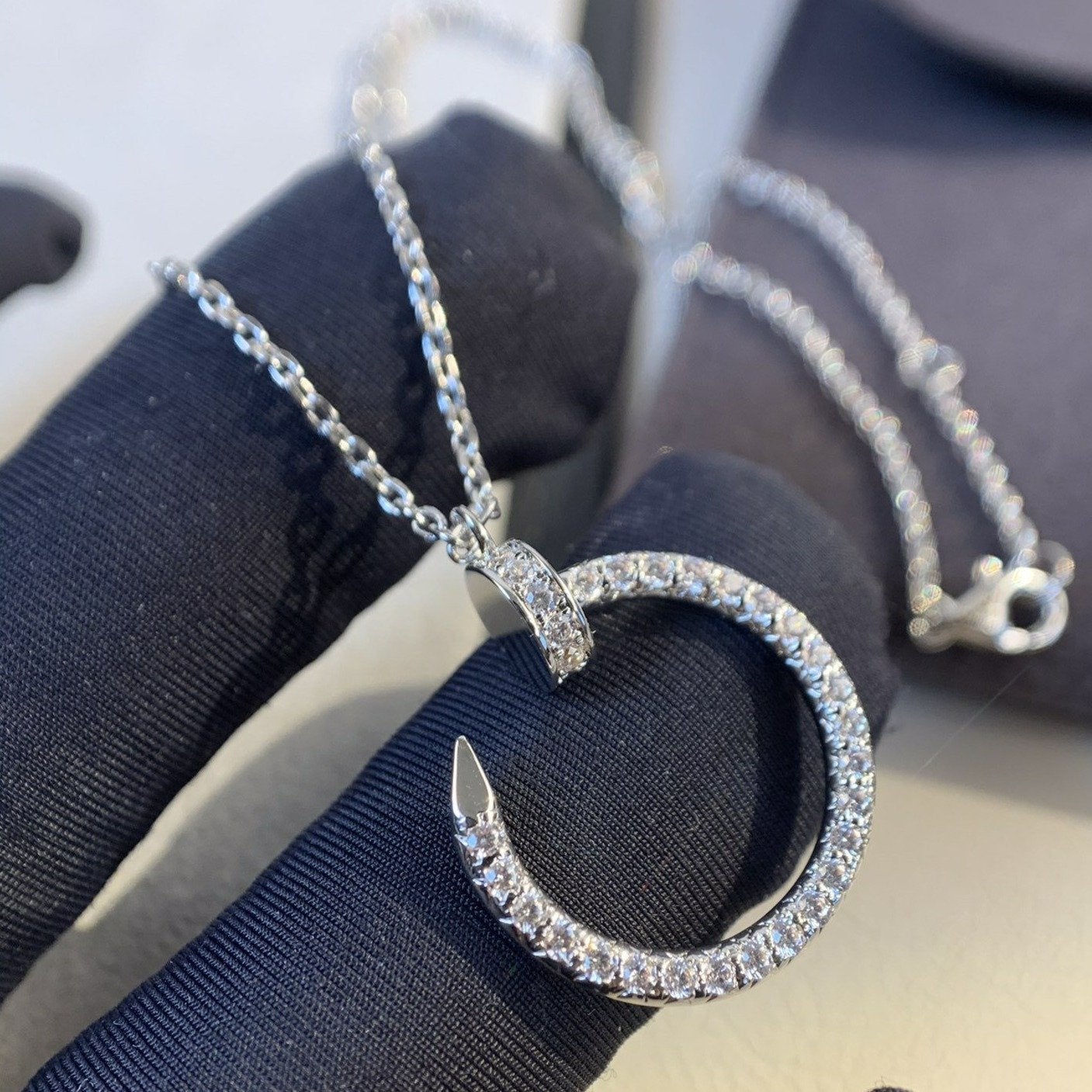 [Marin-Jewelry]JUSTE NECKLACE SILVER DIAMONDS