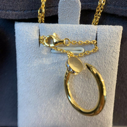 [Marin-Jewelry]JUSTE NECKLACE GOLD DIAMONDS