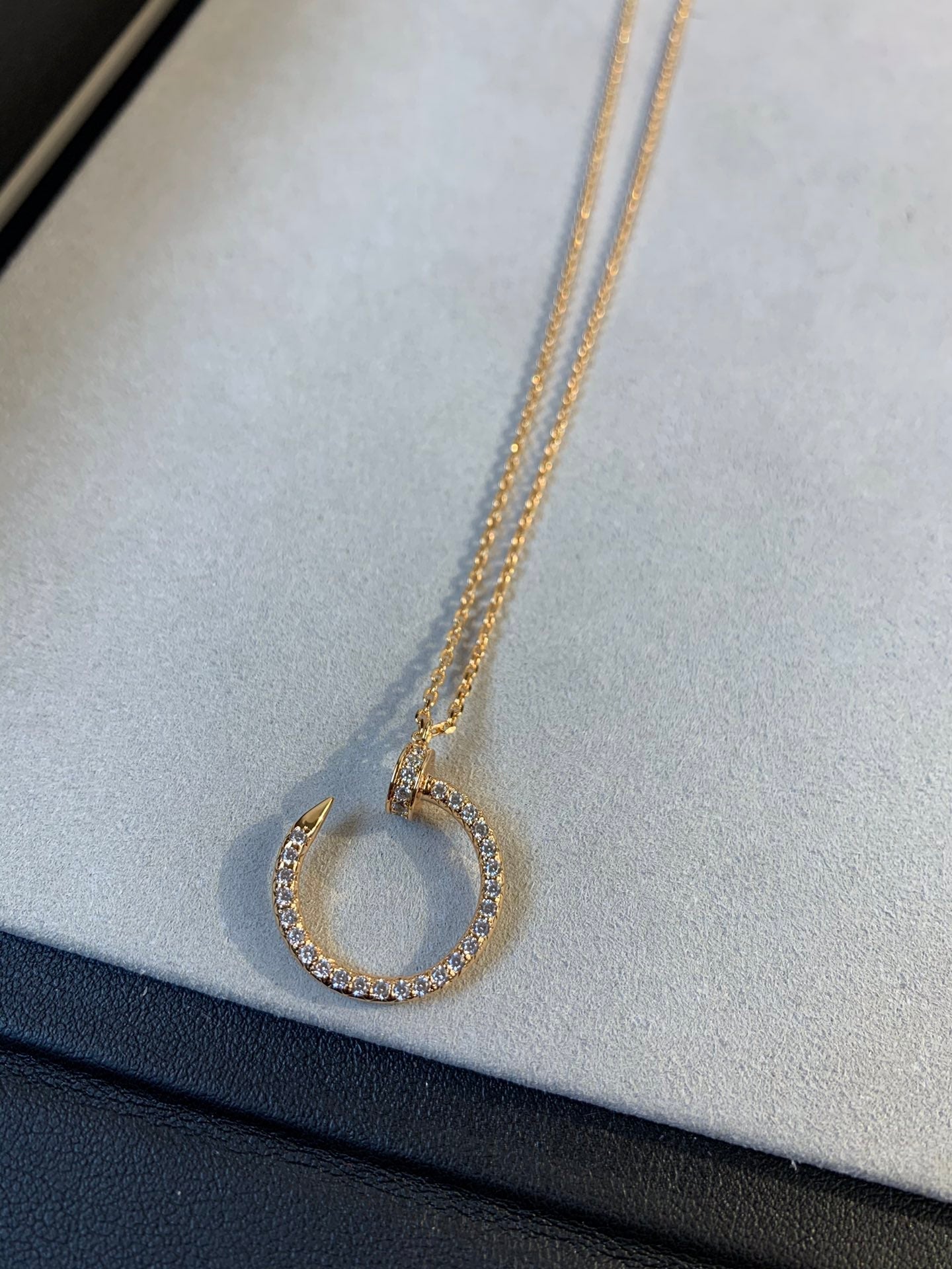 [Marin]COLLIER JUSTE UN CLOU OR ROSE DIAMANTS