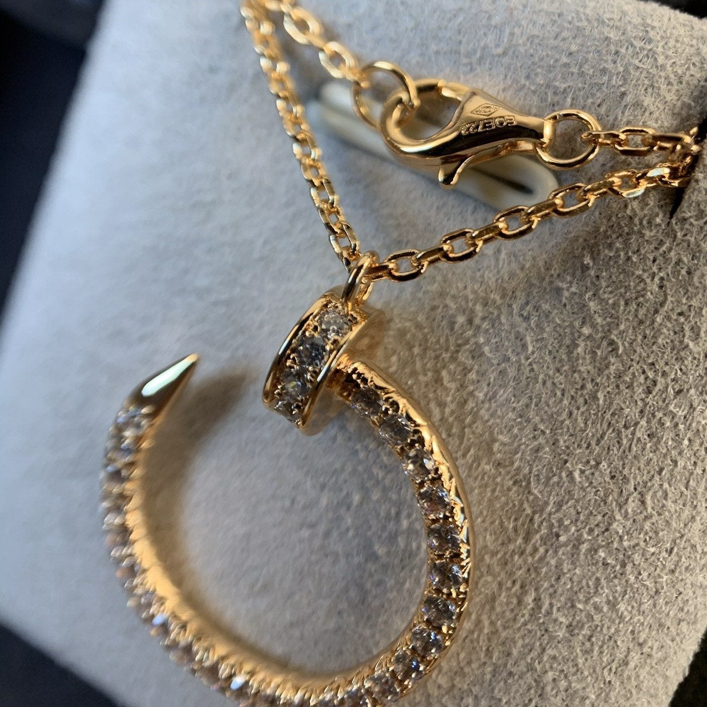 [Marin]COLLIER JUSTE UN CLOU OR ROSE DIAMANTS