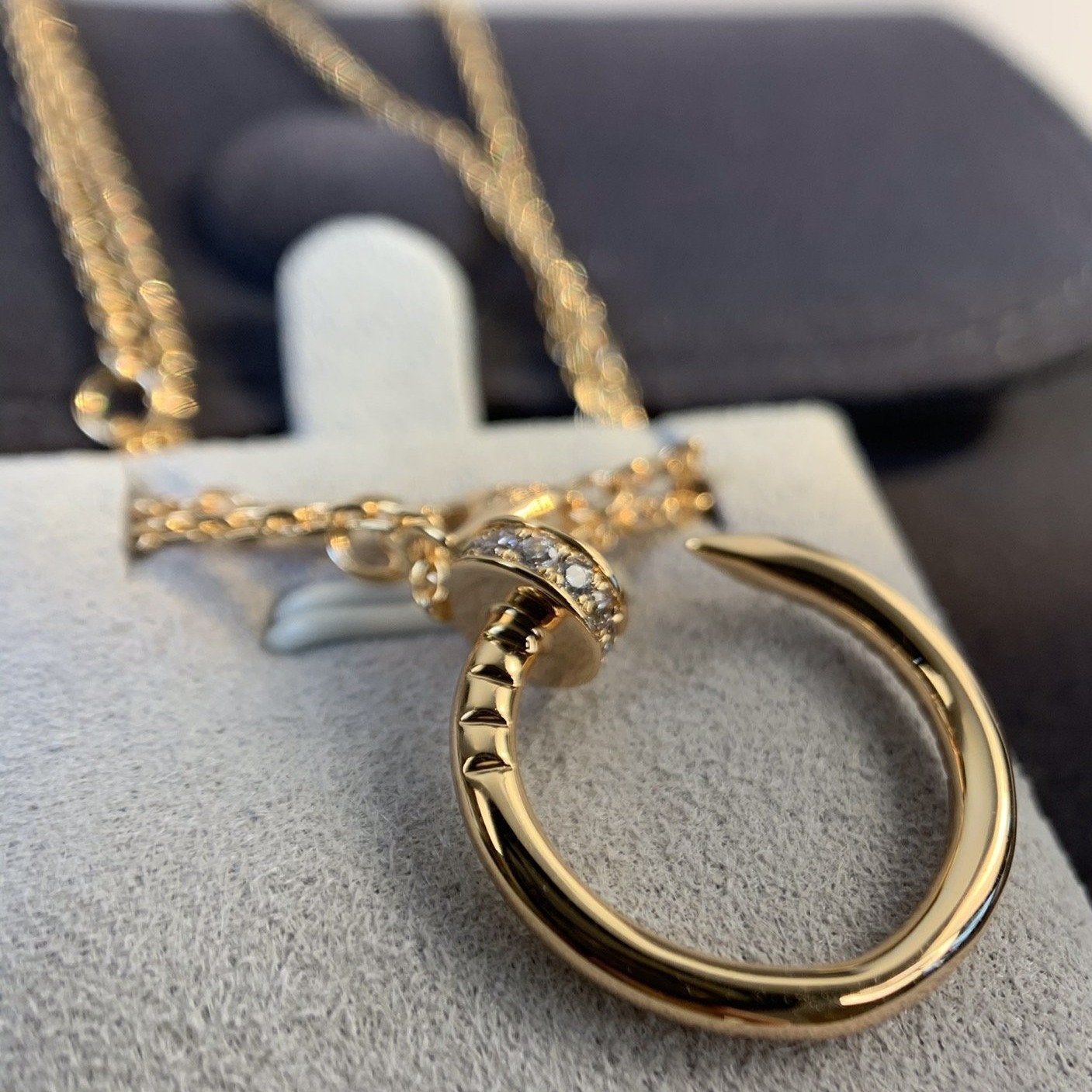 [Marin]COLLIER JUSTE UN CLOU OR ROSE DIAMANTS