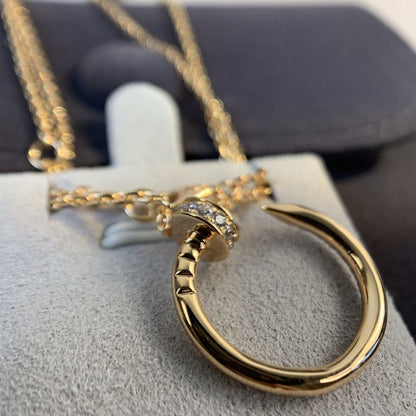 [Marin-Jewelry]JUSTE NECKLACE PINK GOLD DIAMONDS