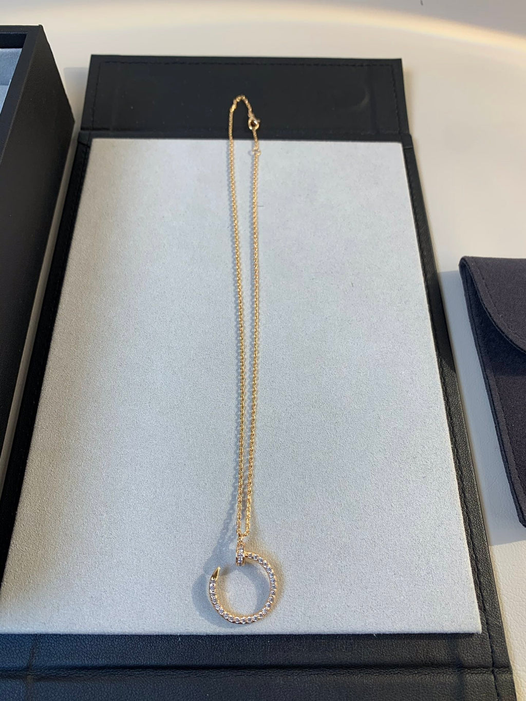 [Marin]COLLIER JUSTE UN CLOU OR ROSE DIAMANTS