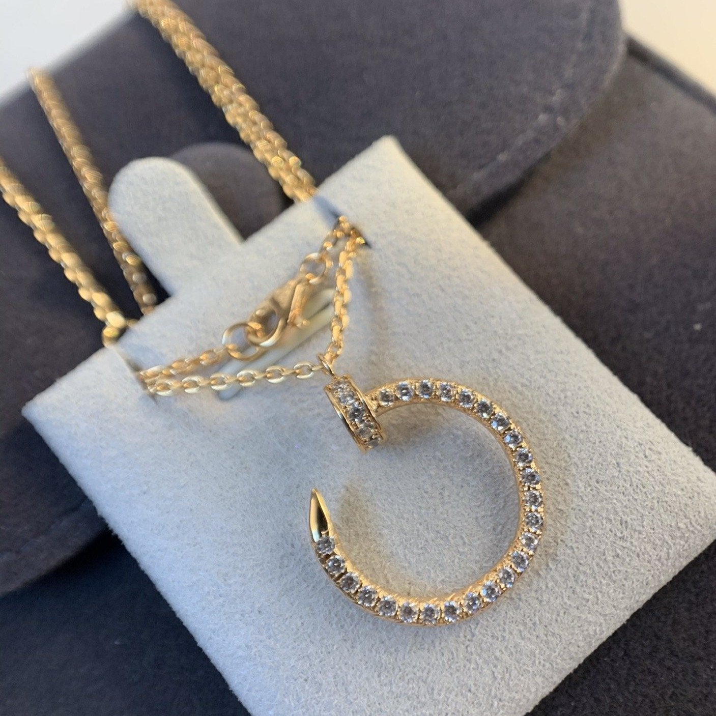 [Marin]COLLIER JUSTE UN CLOU OR ROSE DIAMANTS