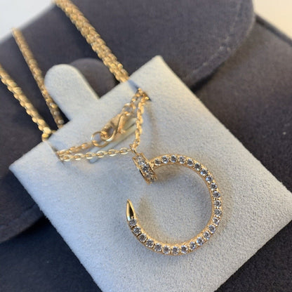 [Marin-Jewelry]JUSTE NECKLACE PINK GOLD DIAMONDS