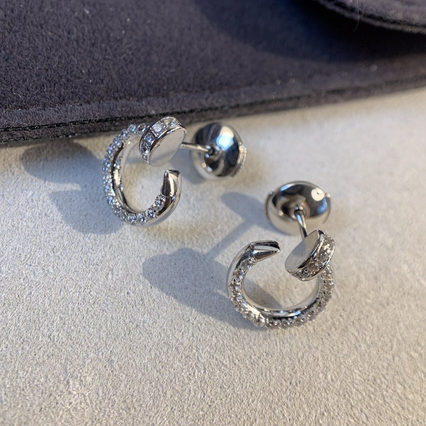 [Marin-Jewelry]JUSTE EARRINGS SILVER DIAMONDS