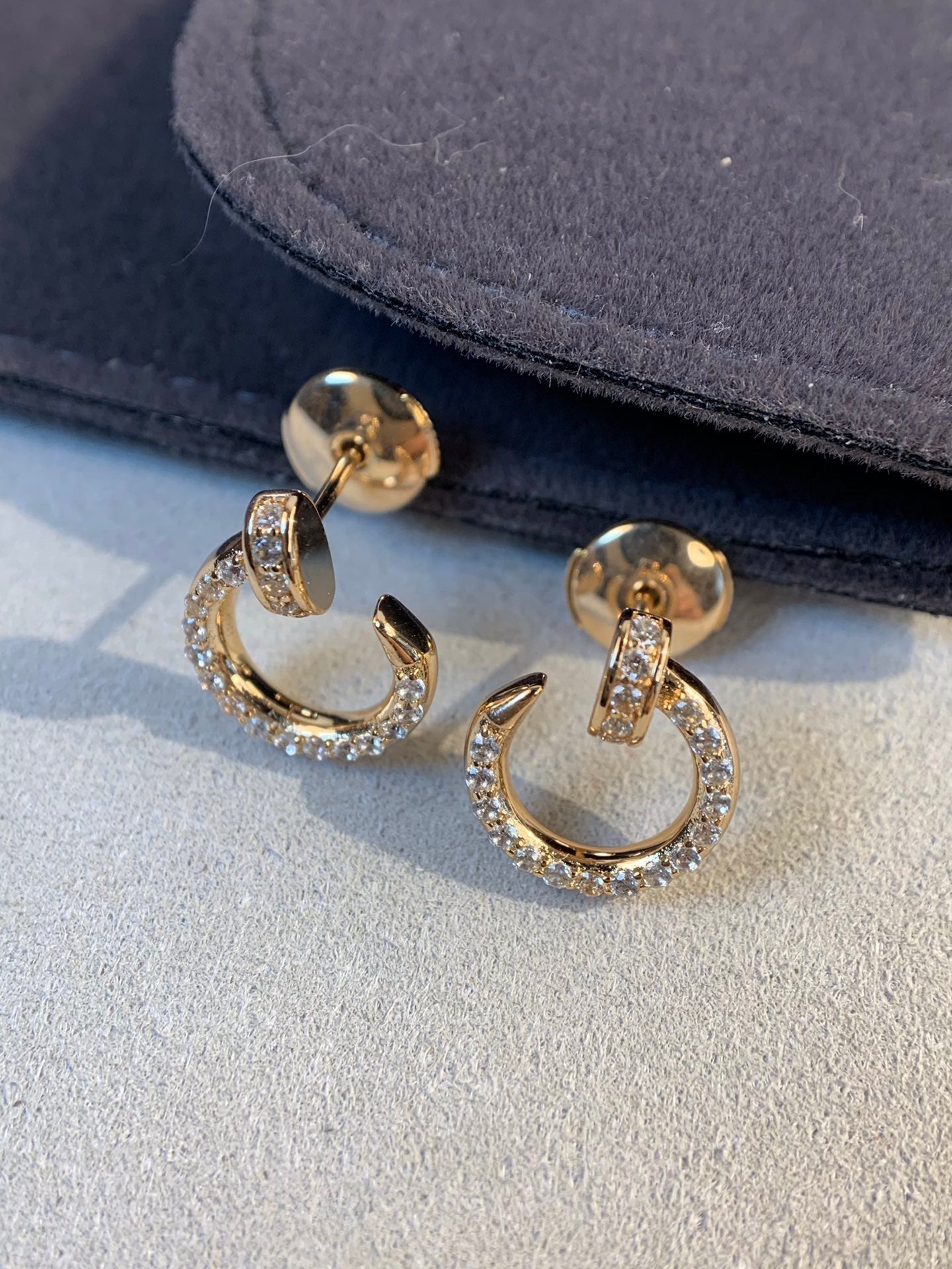 [Marin-Jewelry]JUSTE EARRINGS GOLD DIAMONDS