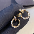 [Marin]JUSTE EARRINGS GOLD DIAMONDS