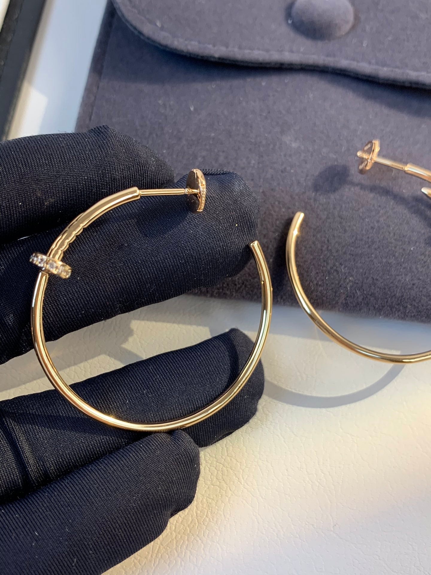[Marin]JUSTE EARRINGS GOLD DIAMONDS 1.8MM