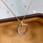 [Marin]TRINITY NECKLACE SILVER GOLD PINK GOLD DIAMONDS