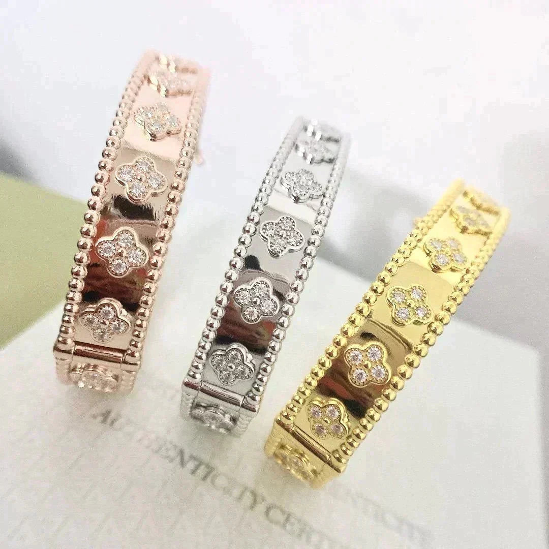 [Marin-Jewelry]CLOVER BRACELET 8MM DIAMONDS