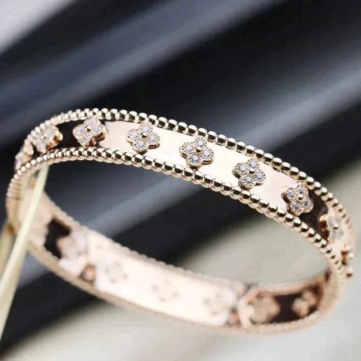 [Marin-Jewelry]CLOVER BRACELET 8MM DIAMONDS