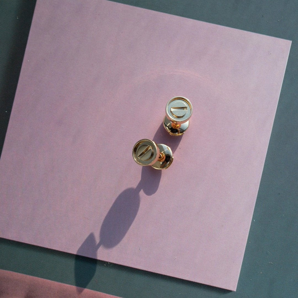 [Marin]LOVE EARRINGS PINK GOLD 10MM