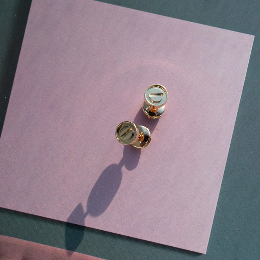 [Marin]LOVE EARRINGS PINK GOLD 10MM