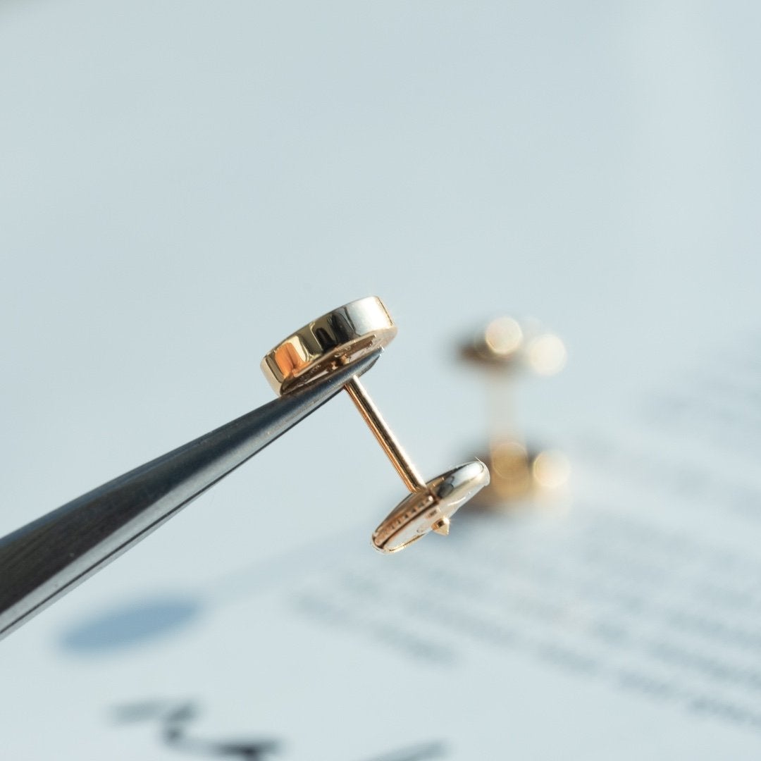 [Marin-Jewelry]LOVE EARRINGS PINK GOLD 10MM