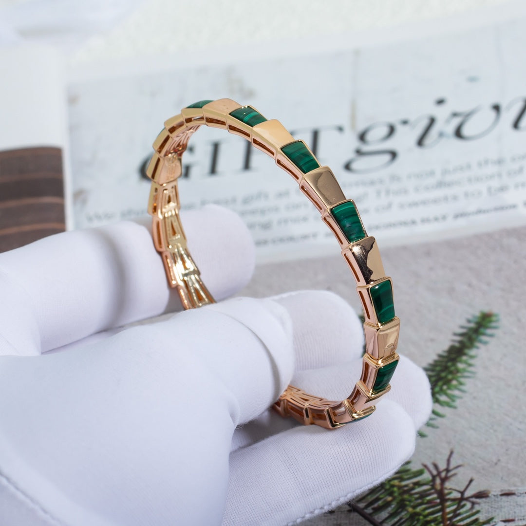 [Marin]SERPENTI BRACELET PINK GOLD MALACHITE