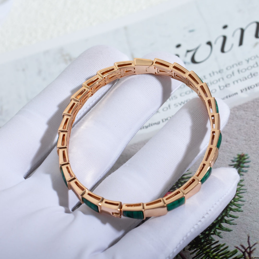 [Marin]SERPENTI BRACELET PINK GOLD MALACHITE