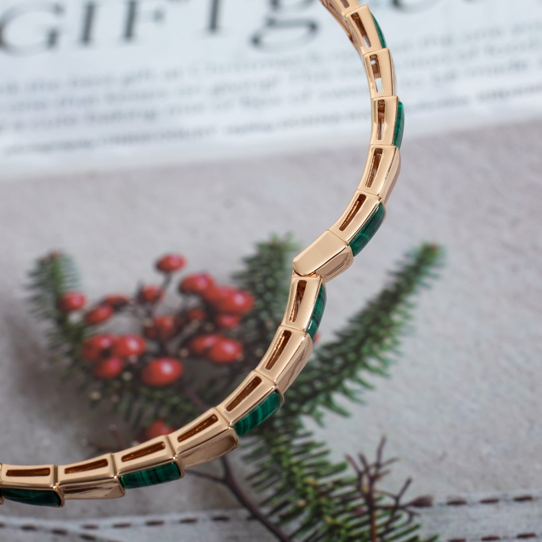 [Marin]SERPENTI BRACELET PINK GOLD MALACHITE