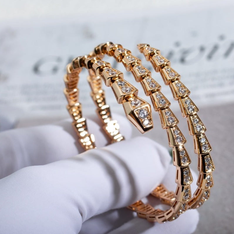 [Marin]SERPENTI BRACELET PINK GOLD DIAMOND DOUBLE ROW