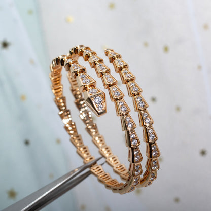 [Marin]SERPENTI BRACELET PINK GOLD DIAMOND DOUBLE ROW
