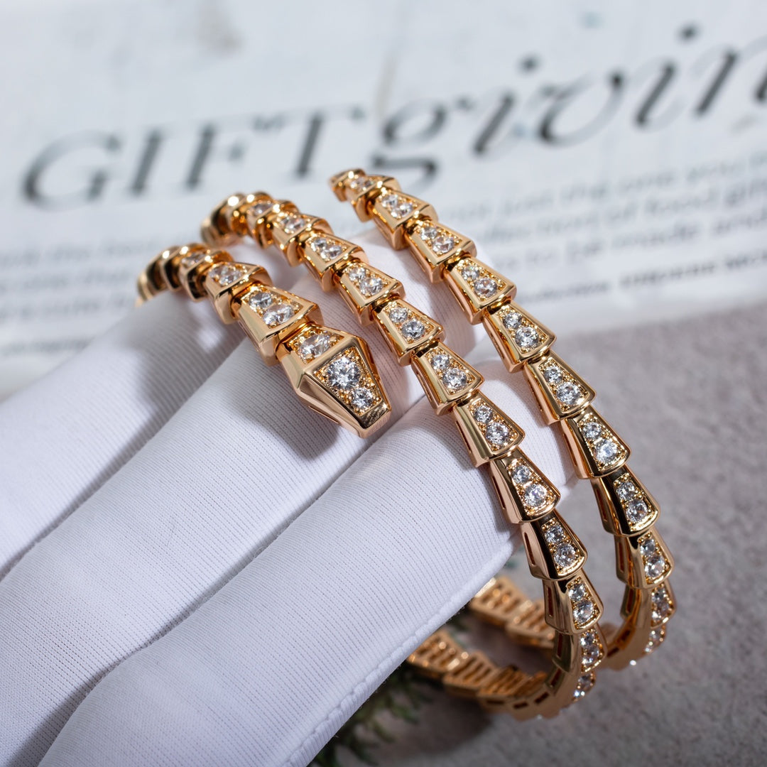 [Marin]SERPENTI BRACELET PINK GOLD DIAMOND DOUBLE ROW