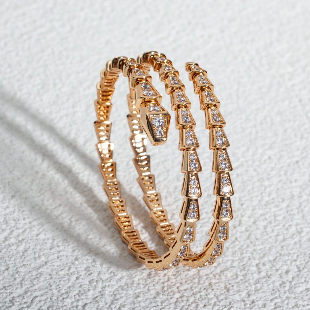 [Marin]SERPENTI BRACELET PINK GOLD DIAMOND DOUBLE ROW