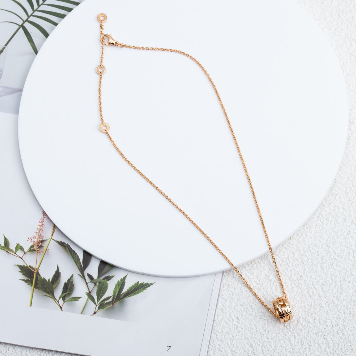 [Marin]PARENTESI NECKLACE PINK GOLD