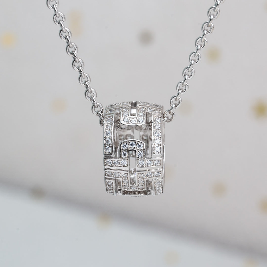 [Marin]PARENTESI NECKLACE SILVER DIAMOND