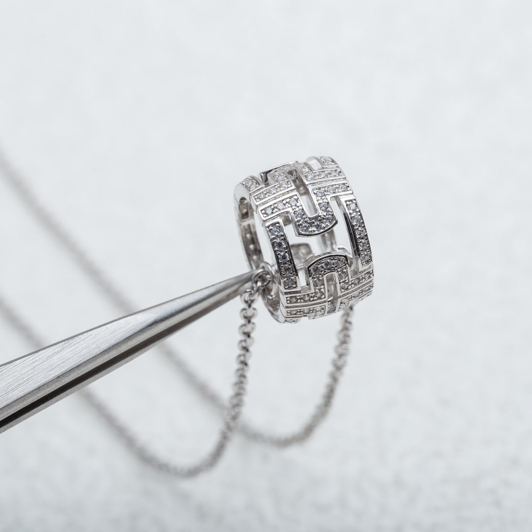 [Marin]PARENTESI NECKLACE SILVER DIAMOND