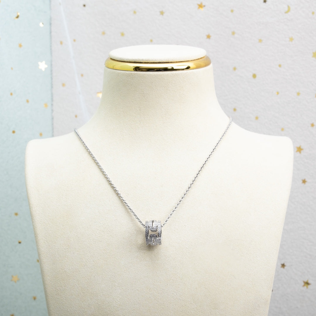 [Marin]PARENTESI NECKLACE SILVER DIAMOND