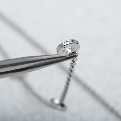 [Marin]PARENTESI NECKLACE SILVER DIAMOND