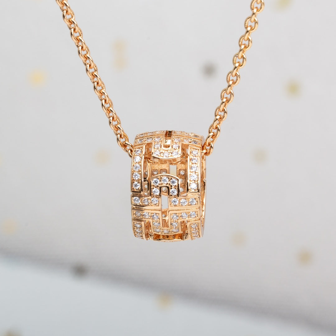 [Marin]PARENTESI NECKLACE PINK GOLD DIAMOND