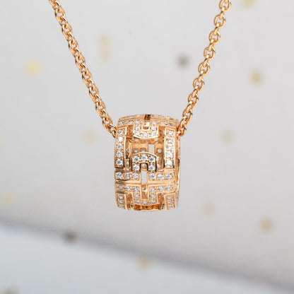 [Marin]PARENTESI NECKLACE PINK GOLD DIAMOND