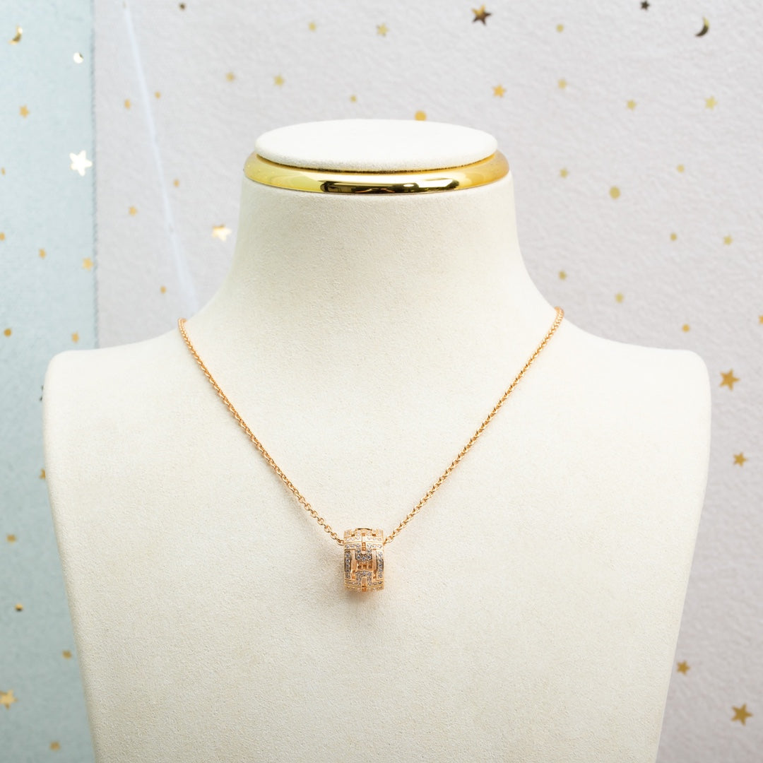 [Marin]PARENTESI NECKLACE PINK GOLD DIAMOND