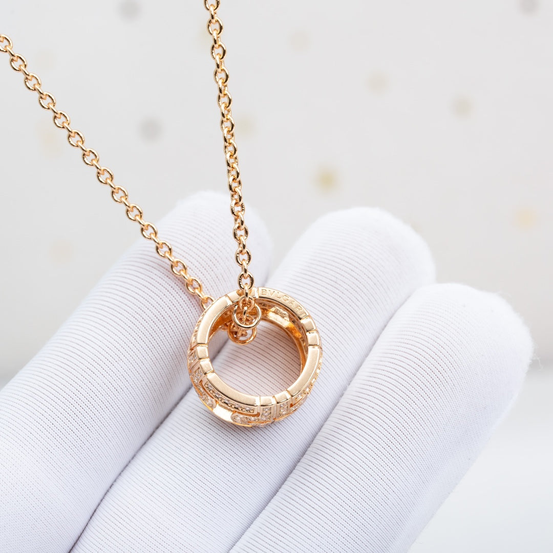 [Marin]PARENTESI NECKLACE PINK GOLD DIAMOND