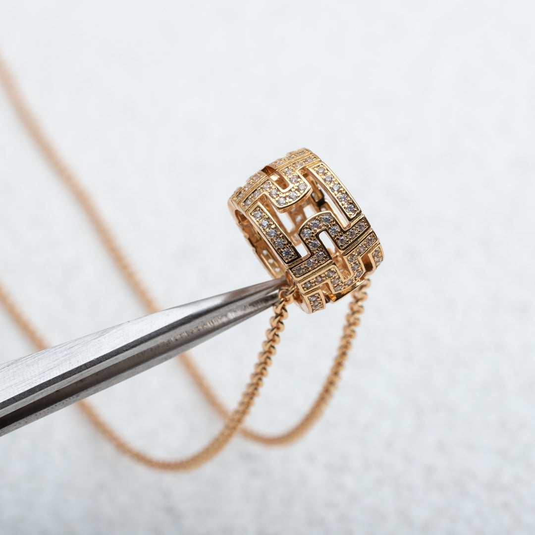 [Marin]PARENTESI NECKLACE PINK GOLD DIAMOND
