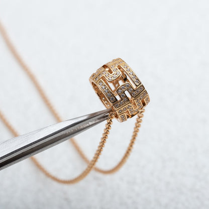 [Marin]PARENTESI NECKLACE PINK GOLD DIAMOND
